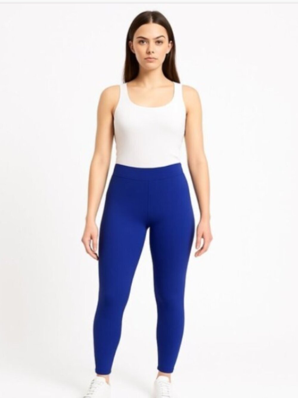 Chico's Size 0 Reg. 4 Mid-rise Royal Blue Leggings Stretch Slimming Athleisure